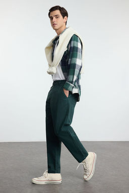 TRENDYOL MAN Yesil %100 Pamuk Balloon Fit Pamuklu Gabardin Dokuma Pantolon TMNAW25PL00020 - Trendyolmilla фото 3