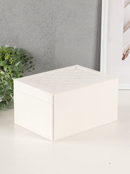 Шкатулка для украшений Miguel, 3 яруса, белая, 23×17.5×13.5 см