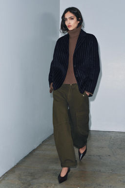 ZW COLLECTION PINSTRIPE BLAZER WITH WOOL - Zara фото 3