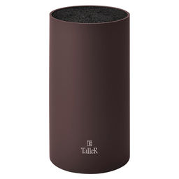 Подставка для ножей Дартмур д11см, h22,2см, спагетти, матовый пластик, серо-коричневый, цветная коробка, TalleR (Китай)