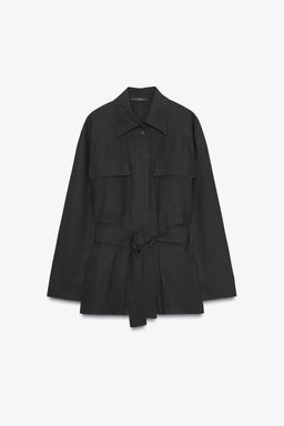 POPLIN SHIRT WITH BELT - Zara фото 4