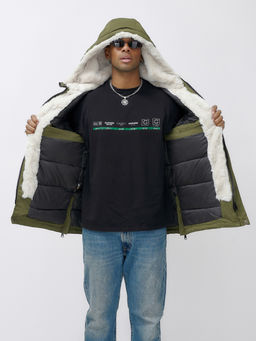 Парка мужская зимняя удлиненная с мехом цвета хаки 8761Kh - Mtforce фото 14