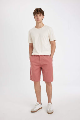 Regular Fit Duz Paca Gabardin Bermuda Sort - Defacto фото 6