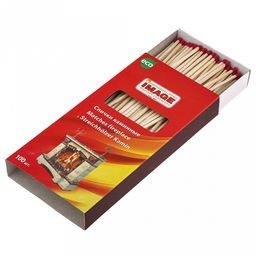 Спички каминные 100шт, 22х11х2,7см, длина спички 21см, удлиненные, Image (Россия) - Домашняя мода фото 2
