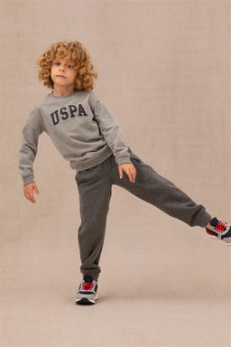 U. S. Polo Assn Меланжовые спортивные штаны для мальчика антрацитового цвета - U.s. polo assn фото 6