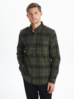 Regular Fit Uzun Kollu Ekose Poplin Erkek G?mlek