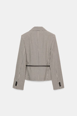 BLAZER CUADRO VICHY CINTUR?N / Crudo / Negro - Zara фото 7