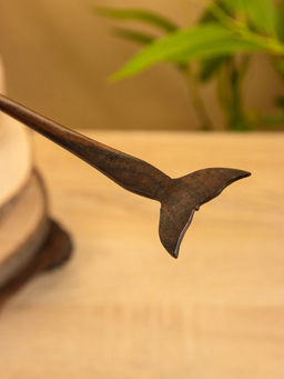 Шпилька для волос «Хвост русалки», 18×3 см, дерево Соно, тёмно-коричневая