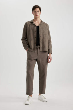 Хлопковые брюки прямого кроя стандартного кроя - Defacto фото 2