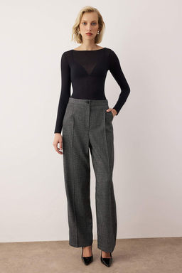 EXCLUSIVE Ozel Koleksiyon Antrasit Wide Leg/Genis Paca Kumas Pantolon TWOAW26PL00116 - Trendyolmilla фото 2