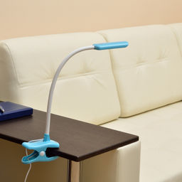 TLD-554 Blue/LED/400Lm/5500K/Dimmer Светильник настольный прищепка, 4W. Сенсорный выключатель. Голубой. ТМ Uniel