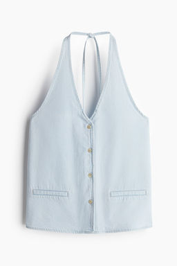 Chaleco denim con escote halter