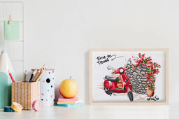 ФРЕЯ PKZ/PS-071 Набор для раскрашивания по номерам (на картоне) 30 х 20 см Красный скутер