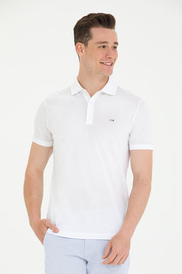 U. S. Polo Assn Мужская белая футболка с воротником-поло - U.s. polo assn фото 3