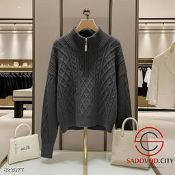 Теплый свитер на полузамке