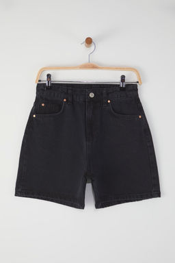 TRENDYOLMILLA Siyah Yuksek Bel Denim Sort TWOSS25SR00173  фото 5