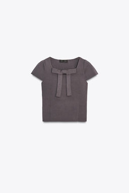 KNIT TOP WITH BOW