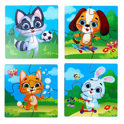 Пазл 4 в 1, 10х10 см - Лесная мастерская фото 9