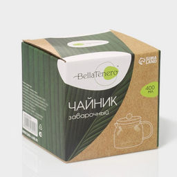 Заварочный чайник BellaTenero «Эко», 400 мл, 13.5×10×10.5 см, с бамбуковой крышкой, стекло