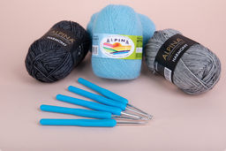 Для вязания Gamma MHP крючок с пласт.ручкой алюминий d 5.0 мм 14 см в чехле  фото 7