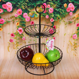 Фруктовница "Brownie" 2 яруса (16*25*36см) полоски черная