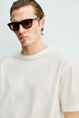 CAMISETA CROPPED FIT ACABADO MERCERIZADO / Blanco - Zara фото 5