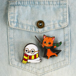 Цена за 4 шт. Значки деревянные, неразлучники Наша дружба это магия, 2 шт., 8?12 см