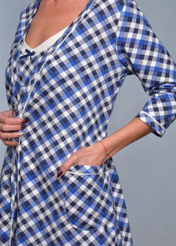 Комплект с халатом ДОЛЛИ халат + сорочка (темно синий №15) - Ивановская трикотажная компания фото 4