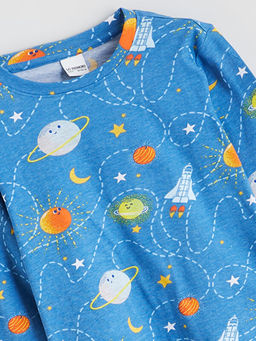 Bask?l? Erkek ?ocuk Pijama Tak?m?