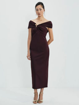 Платье миди с открытыми плечами / Zarina