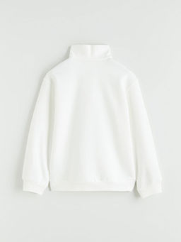 Dik Yaka K?z ?ocuk Kal?n Sweatshirt