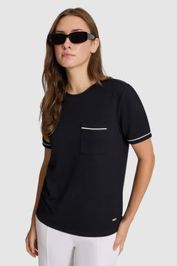 Kad_n Siyah Bisiklet Yaka Basic Ti__rt - U.s. polo assn фото 3