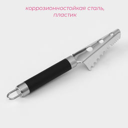 Цена за 3 шт. Рыбочистка Доляна Venus, 25 см, нержавеющая сталь, чёрная