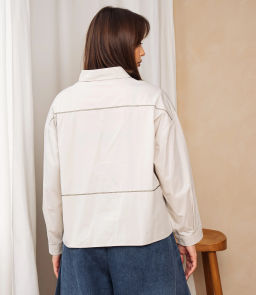 Рубашка #КТ2225 (3), бежево-серый - Dommod фото 3