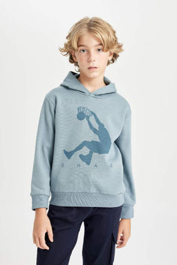 Синий толстый свитшот стандартного кроя с круглым вырезом для мальчиков Shaquille ONeal