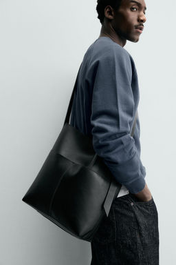 TOPSTITCHED TOTE BAG