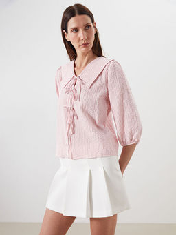 Bebe Yaka Ekose Bluz