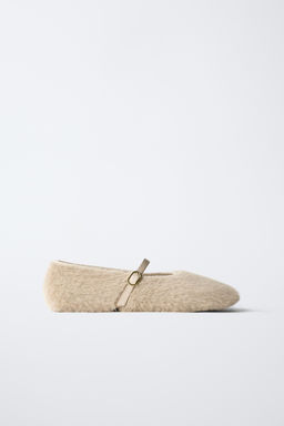 FAUX FUR BALLET FLATS