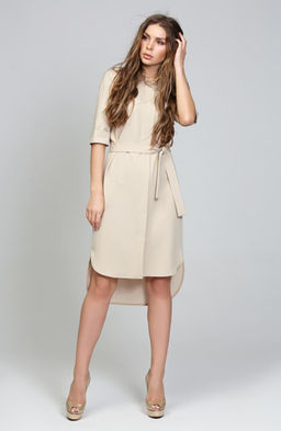 Платье-рубашка сливочный