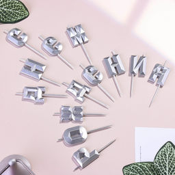 Набор свечей для торта С Днём Рождения, серебряный - Страна карнавалия фото 3