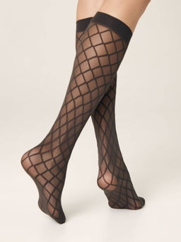 Цена за 2 пары. Носки Удлиненные CONTE Гольфы женские DIAMOND grafit - Conte elegant фото 2