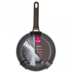 Сковорода с антипригарным покрытием д28см, h6см, s2мм, дно д22,6см, s4,3мм, литой алюминий, бакелитовая ручка с покрытием "soft-touch", "TalleR" (Китай) Подходит для всех видов плит, включая индукционную.