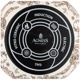 КАСТРЮЛЯ ЭМАЛИРОВАННАЯ AGNESS С КРЫШКОЙ, СЕРИЯ ROYAL GARDEN 3,8Л, ДИА.20СМ ПОДХОДИТ ДЛЯ ИНДУКЦИОН.ПЛ