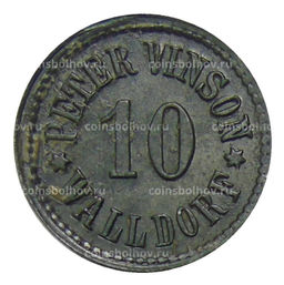 Монета 10 пфеннигов Германия  Нотгельд Валдорф (Питер Винсон)