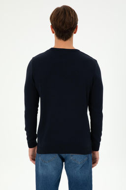 Erkek Slim Fit Bisiklet Yaka Lacivert Kazak - U.s. polo assn фото 5