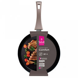 Сковорода с антипригарным покрытием д26см Комфорт, h6,3см, s2,5мм, дно д19,3см, s3мм, глубокая, штампованный алюминий, бакелитовая ручка, TalleR (Китай) Подходит для всех видов плит, включая индукционную. - Домашняя мода фото 5