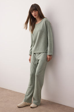 Mint Yumusak Tuse K?sl?k Yumos Orme Pijama Tak?m? THMAW26PT00182 - Trendyolmilla фото 2