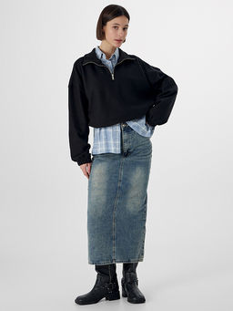 Свитшот женский черный из флиса