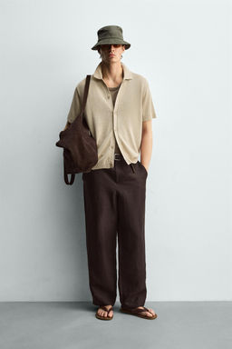CAMISA PUNTO RELAXED FIT / Beige claro