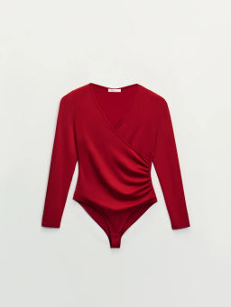 Боди с длинным рукавом и V-образным вырезом / Zarina